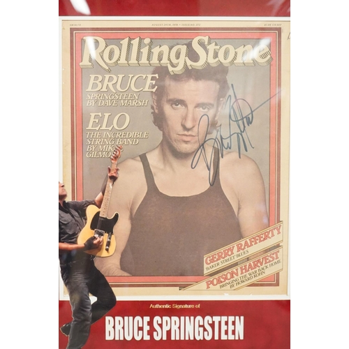 1042 - Memorabilia / Autograph - Framed and glazed Bruce Springsteen display featuring a signed Rolling Sto... 