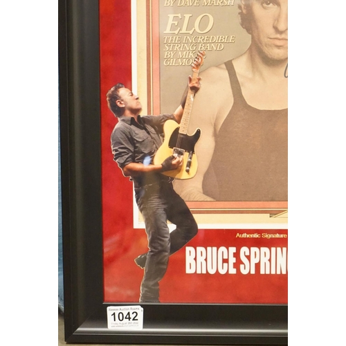 1042 - Memorabilia / Autograph - Framed and glazed Bruce Springsteen display featuring a signed Rolling Sto... 