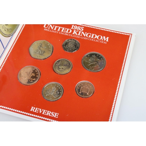 172 - A collection of Ten British uncirculated coin year sets to include 1982, 1983, 1984, 1985, 1986, 198... 