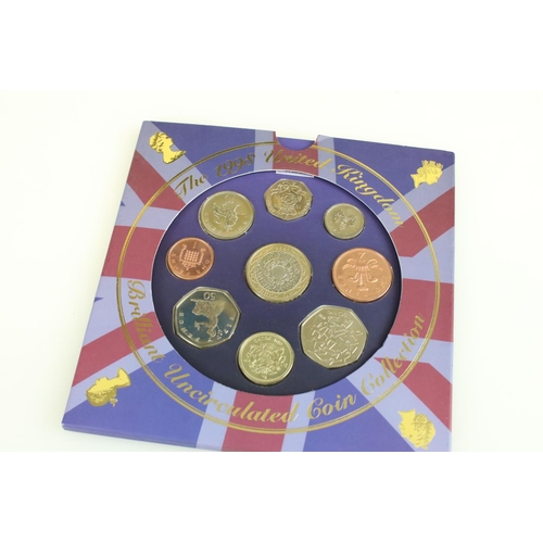 173 - A collection of Ten British uncirculated coin year sets to include 1992, 1993, 1994, 1995, 1996, 199... 