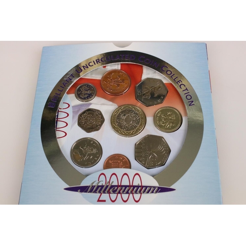 173 - A collection of Ten British uncirculated coin year sets to include 1992, 1993, 1994, 1995, 1996, 199... 