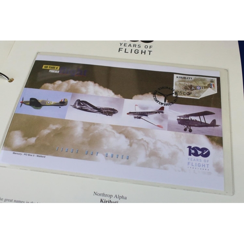 183 - A Westminster Mint 100 Years of Flight 1903-2003 coin & stamp cover set contained within collectors ... 