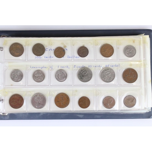 188 - A large collection of mainly foreign coins contained within three collectors albums.