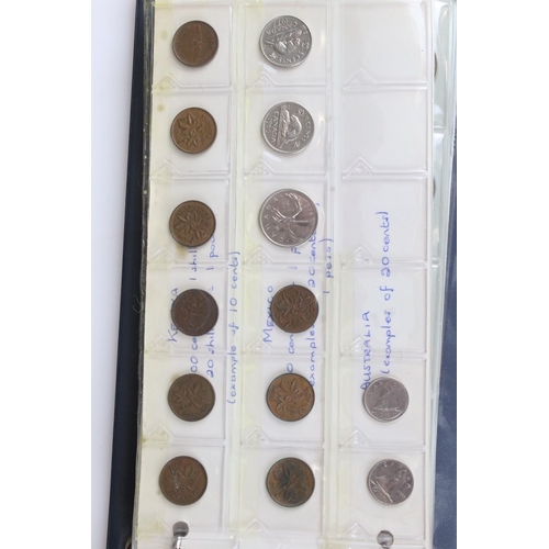 188 - A large collection of mainly foreign coins contained within three collectors albums.