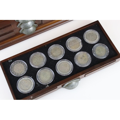 196 - A Danbury Mint 'The Last Four Decades of the Florin' coin set, A collection of thirty five florins p... 