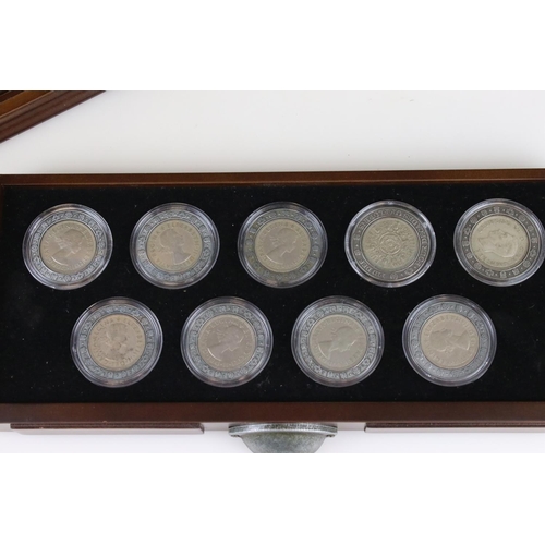 196 - A Danbury Mint 'The Last Four Decades of the Florin' coin set, A collection of thirty five florins p... 