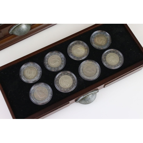 196 - A Danbury Mint 'The Last Four Decades of the Florin' coin set, A collection of thirty five florins p... 