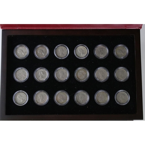 198 - A Danbury Mint 'The Last Sixpences' coin collection, A complete collection of every sixpence issued ... 