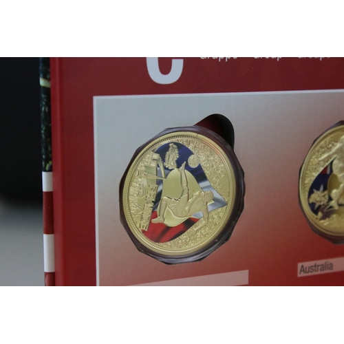 202 - A 2018 Football World Cup Participants coin set, comprising of thirty two gold plated coins together... 