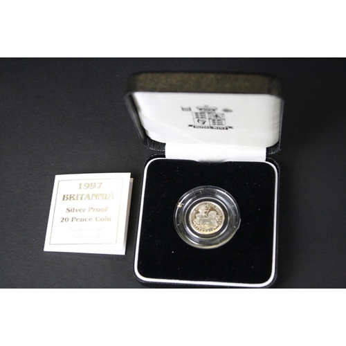 219 - A Royal Mint Queen Elizabeth II 90th Birthday silver proof crown complete with box and COA together ... 