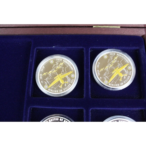 210 - A Windsor Mint 'Battle of Britain' silver plated six coin proof set together with a Windsor Mint 'Th... 