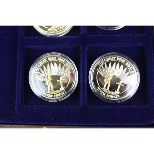 210 - A Windsor Mint 'Battle of Britain' silver plated six coin proof set together with a Windsor Mint 'Th... 