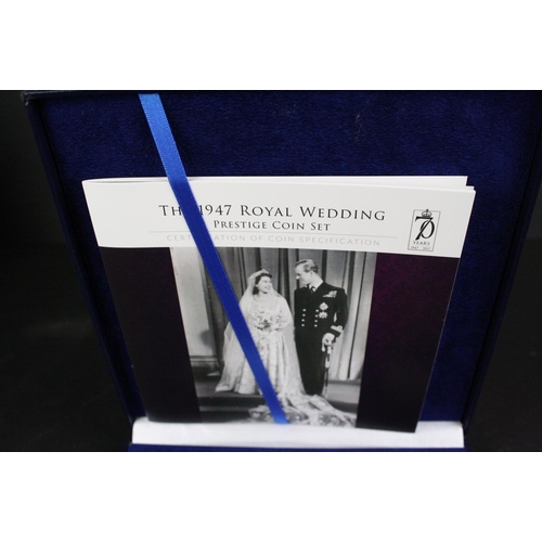 213 - A collection of mixed commemorative and collectors coin sets to include The 1947 Royal Wedding prest... 