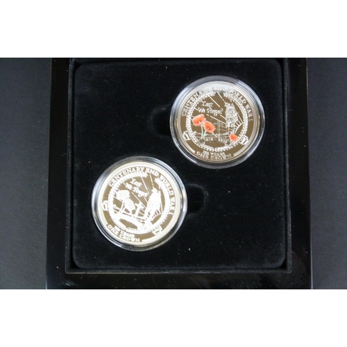 35 - The Bradford Exchange Lest We Forget proof two coin set, contains one silver proof one crown coin to... 