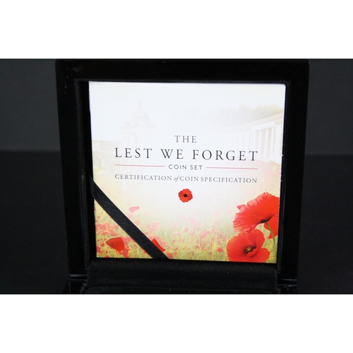 35 - The Bradford Exchange Lest We Forget proof two coin set, contains one silver proof one crown coin to... 