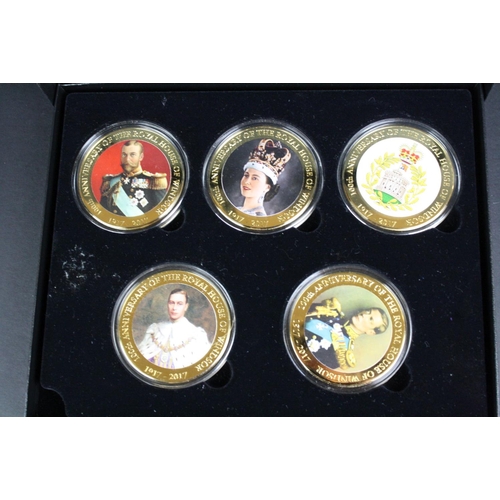 38 - The Windsor Mint The Queens Diamond Jubilee 1952-2012 gold plated twelve coins set in fitted wooden ... 