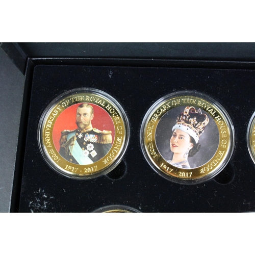 38 - The Windsor Mint The Queens Diamond Jubilee 1952-2012 gold plated twelve coins set in fitted wooden ... 