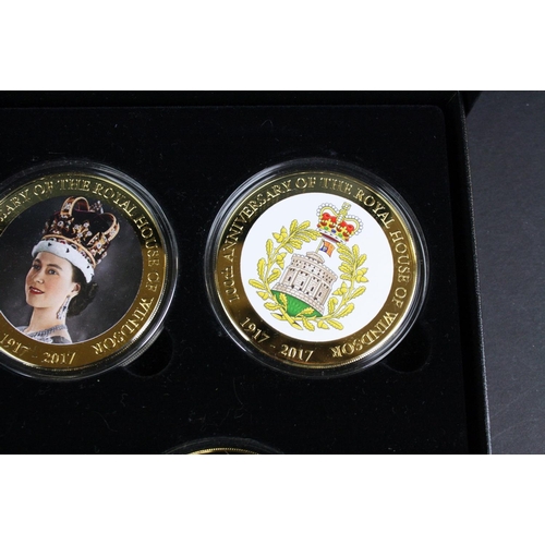 38 - The Windsor Mint The Queens Diamond Jubilee 1952-2012 gold plated twelve coins set in fitted wooden ... 