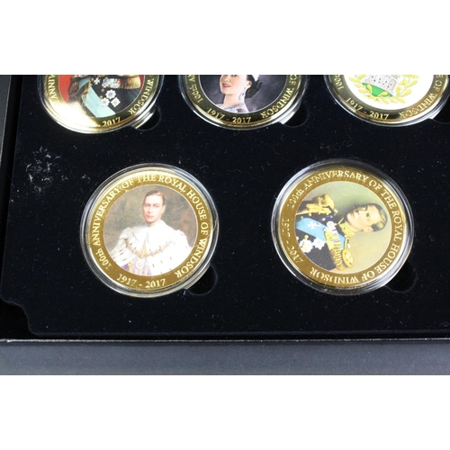 38 - The Windsor Mint The Queens Diamond Jubilee 1952-2012 gold plated twelve coins set in fitted wooden ... 