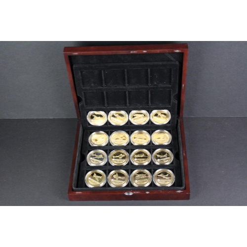 40 - A collection of sixteen Westminster Mint Aircraft of the Royal Air Force 24ct gold plated coin colle... 