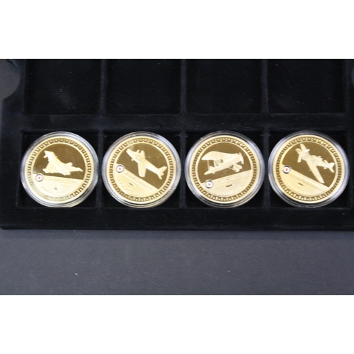 40 - A collection of sixteen Westminster Mint Aircraft of the Royal Air Force 24ct gold plated coin colle... 