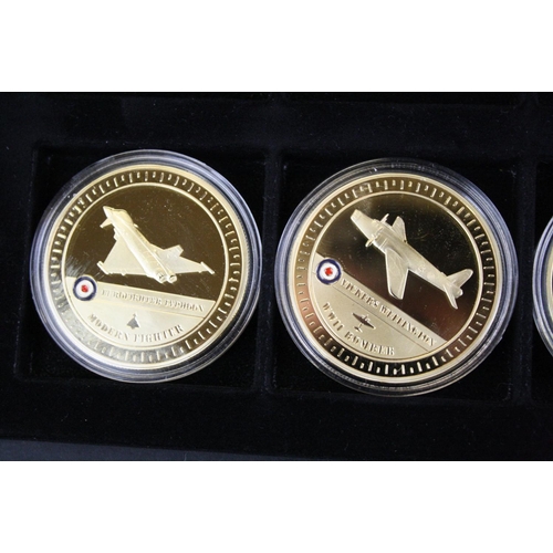 40 - A collection of sixteen Westminster Mint Aircraft of the Royal Air Force 24ct gold plated coin colle... 