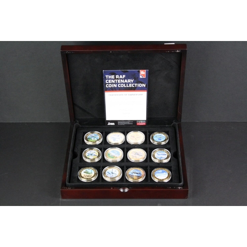 41 - A collection of twelve Westminster Mint Royal Air Force Centenary 1918-2018 24ct gold plated coin co... 