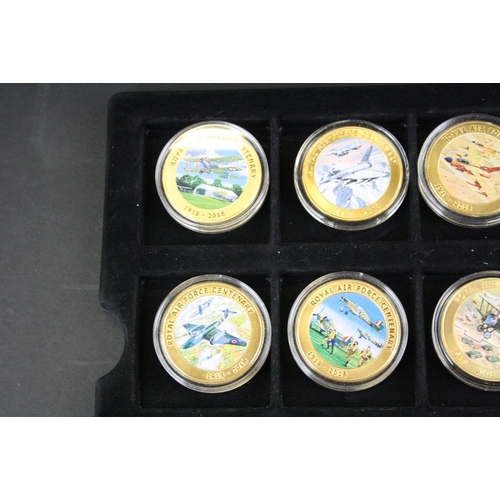 41 - A collection of twelve Westminster Mint Royal Air Force Centenary 1918-2018 24ct gold plated coin co... 