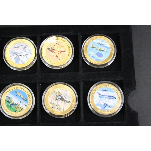 41 - A collection of twelve Westminster Mint Royal Air Force Centenary 1918-2018 24ct gold plated coin co... 