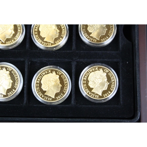 42 - A collection of twenty four Westminster Mint Squadrons of the Royal Air Force 24ct gold plated coin ... 