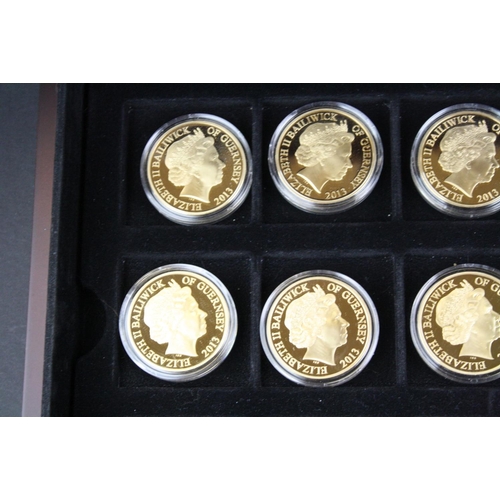 42 - A collection of twenty four Westminster Mint Squadrons of the Royal Air Force 24ct gold plated coin ... 