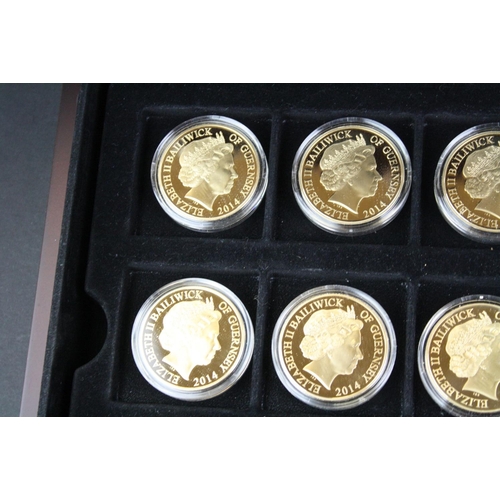 42 - A collection of twenty four Westminster Mint Squadrons of the Royal Air Force 24ct gold plated coin ... 