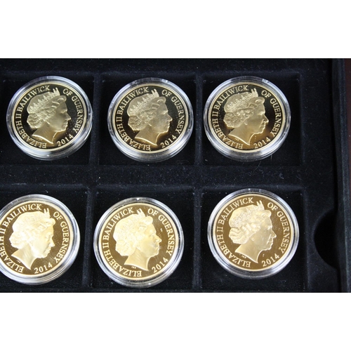 42 - A collection of twenty four Westminster Mint Squadrons of the Royal Air Force 24ct gold plated coin ... 