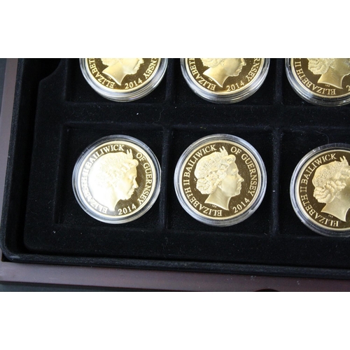 42 - A collection of twenty four Westminster Mint Squadrons of the Royal Air Force 24ct gold plated coin ... 