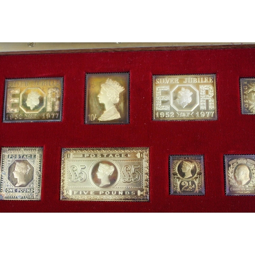 45 - A set of hallmarked sterling silver ingots 'The Stamps Of Royalty, ' all pieces individually hallmar... 