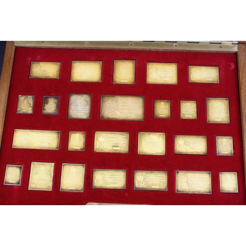 45 - A set of hallmarked sterling silver ingots 'The Stamps Of Royalty, ' all pieces individually hallmar... 