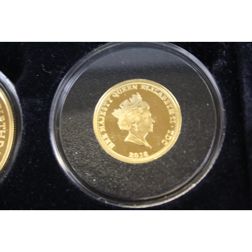 46 - The Jubilee Mint Queen Elizabeth II 90th Birthday 22ct gold proof three coin set to include the £5 c... 