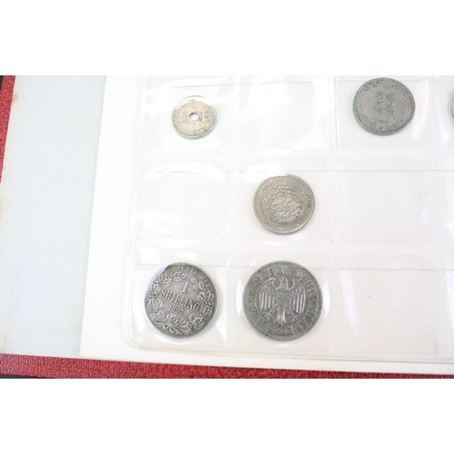 47 - A small collection of British pre decimal and foreign coins to include silver examples contained wit... 