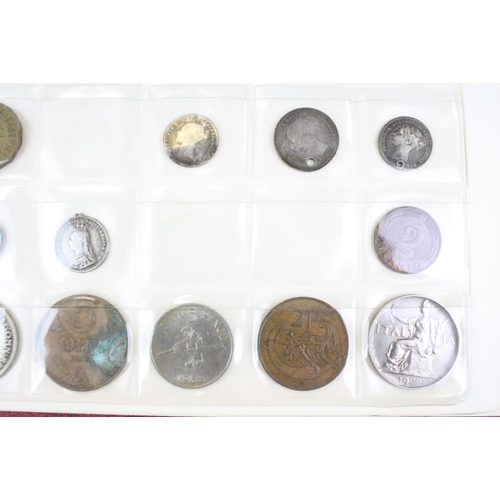 47 - A small collection of British pre decimal and foreign coins to include silver examples contained wit... 