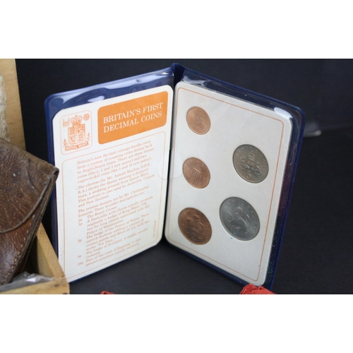 49 - A collection of mainly British pre decimal and decimal coins to include silver examples.