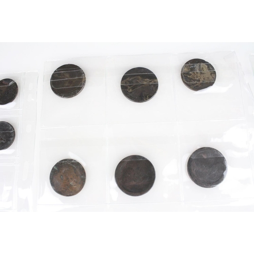 72 - A collection of British pre decimal coins to include King George II, King George III and Queen Victo... 