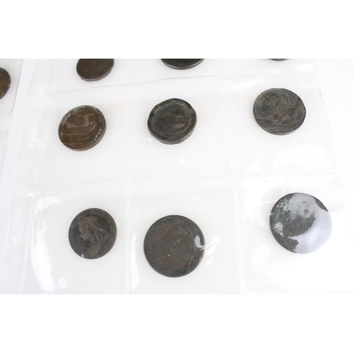 72 - A collection of British pre decimal coins to include King George II, King George III and Queen Victo... 