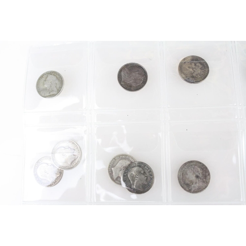 73 - A good collection of British pre decimal silver threepence and sixpence coins to include Queen Victo... 