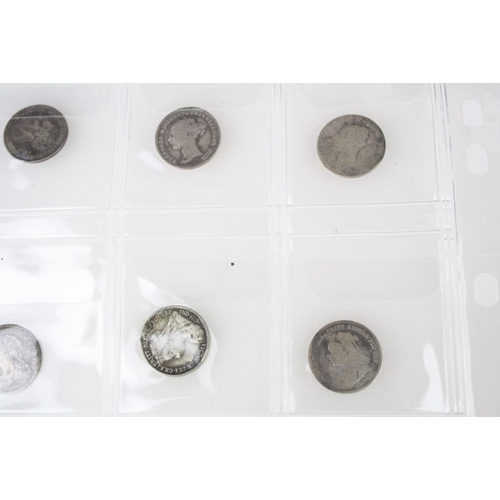 73 - A good collection of British pre decimal silver threepence and sixpence coins to include Queen Victo... 