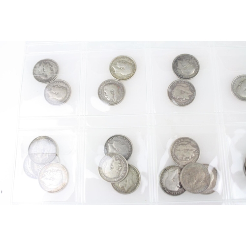 73 - A good collection of British pre decimal silver threepence and sixpence coins to include Queen Victo... 