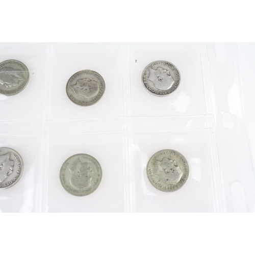 73 - A good collection of British pre decimal silver threepence and sixpence coins to include Queen Victo... 