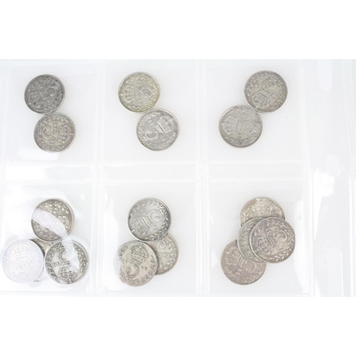 73 - A good collection of British pre decimal silver threepence and sixpence coins to include Queen Victo... 