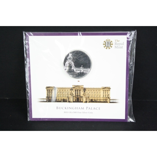 108 - A Royal Mint Buckingham Palace 2015 UK £100 fine silver coin in uncirculated collectors pack.