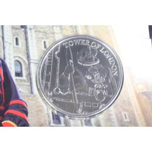 113 - The Royal Mint The Tower of London Collection of four brilliant cut 2019 £5 coins to include The Yeo... 