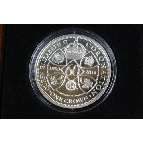 116 - A London Mint Office 2013 Coronation Britannia silver one crown coin in original display box with CO... 